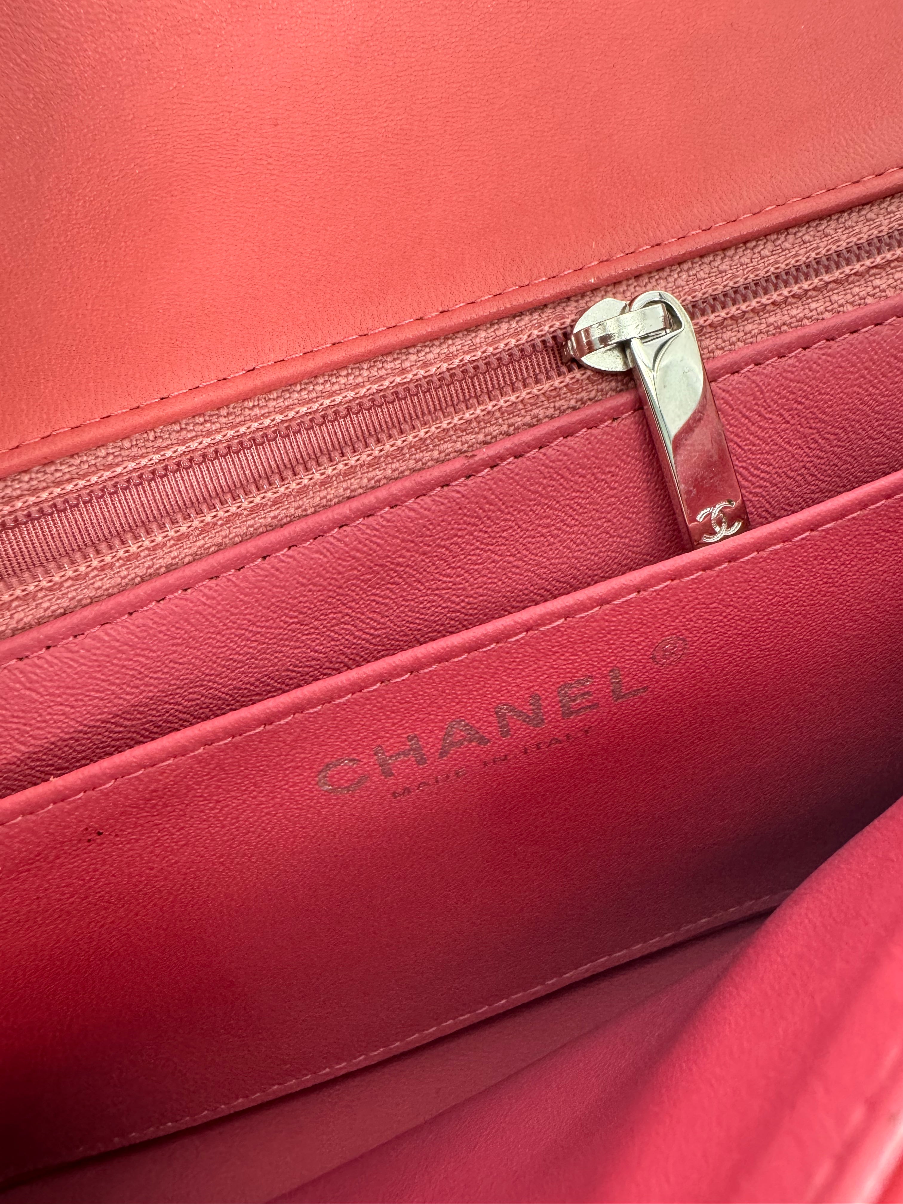 Chanel TriColor Pink Single Flap With Charms