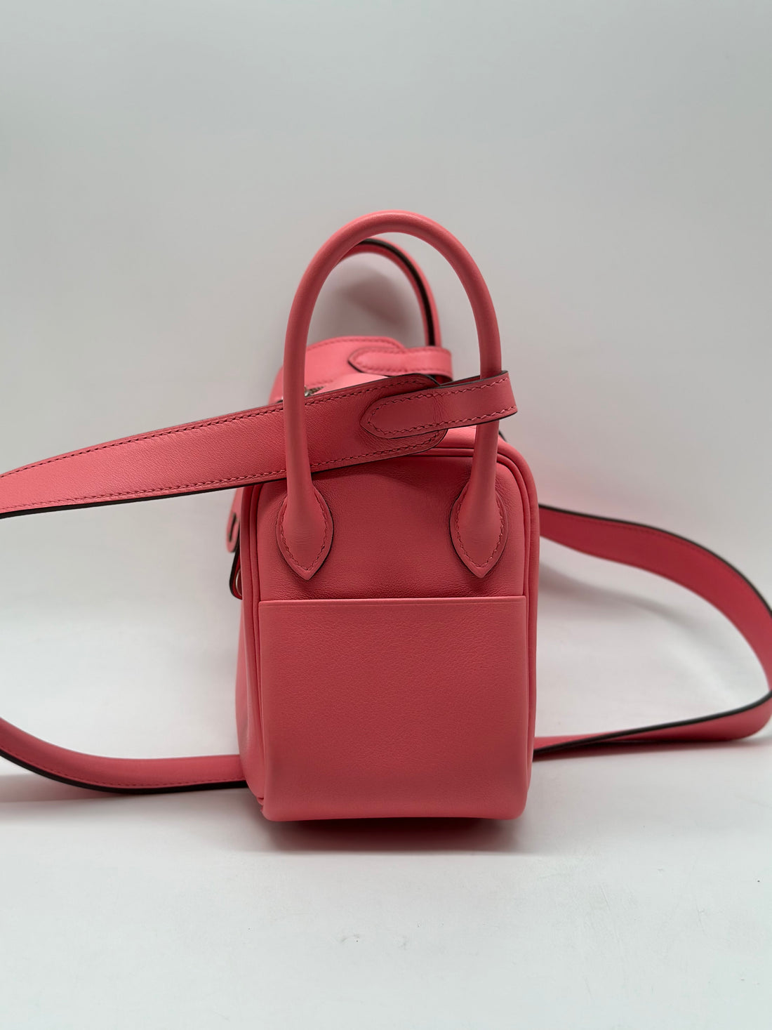 Hermes Mini Lindy Swift 20 Rose/Silver ZCT639 KG HR33