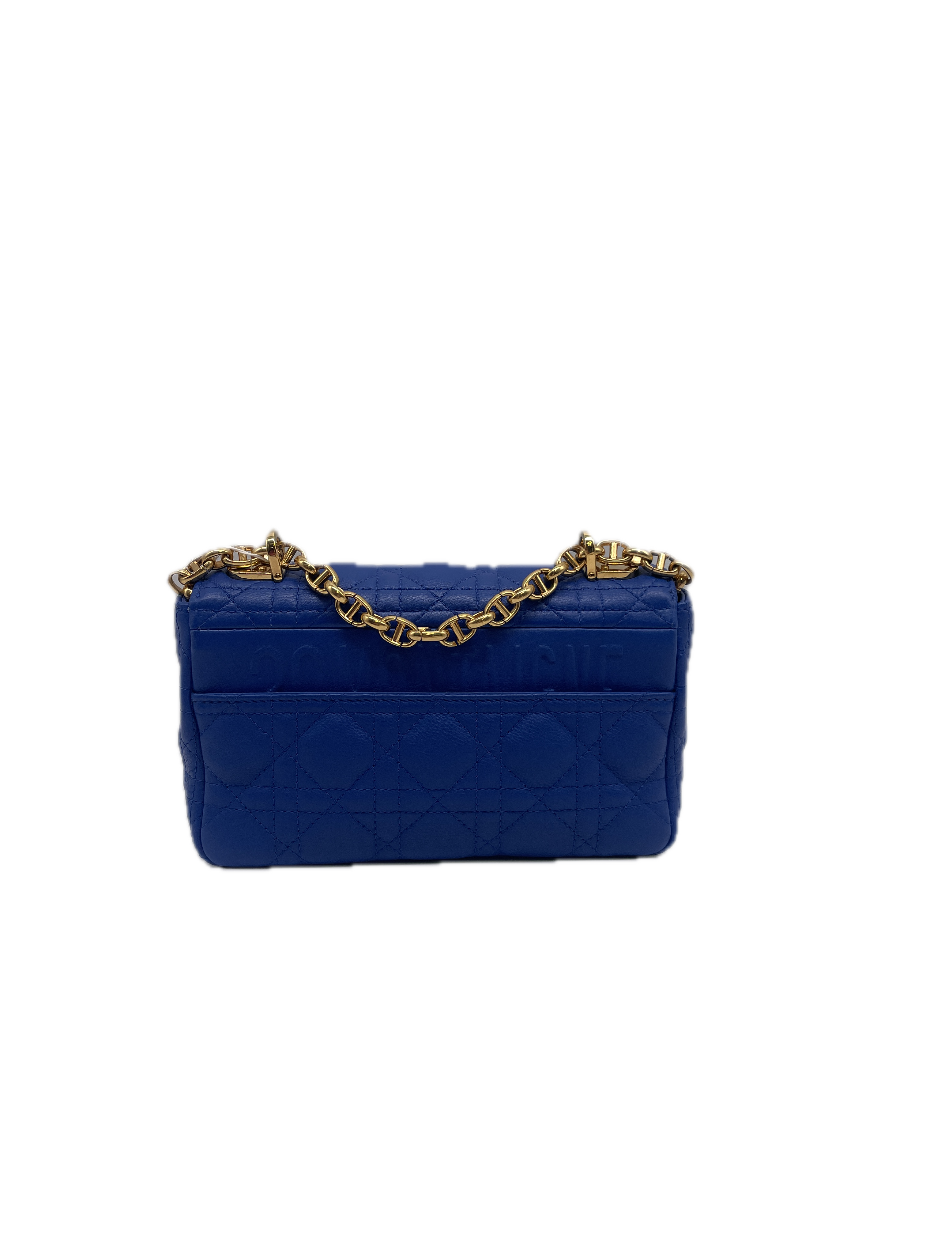 Christian Dior Blue Cannage Leather Small Caro Shoulder Bag DR257