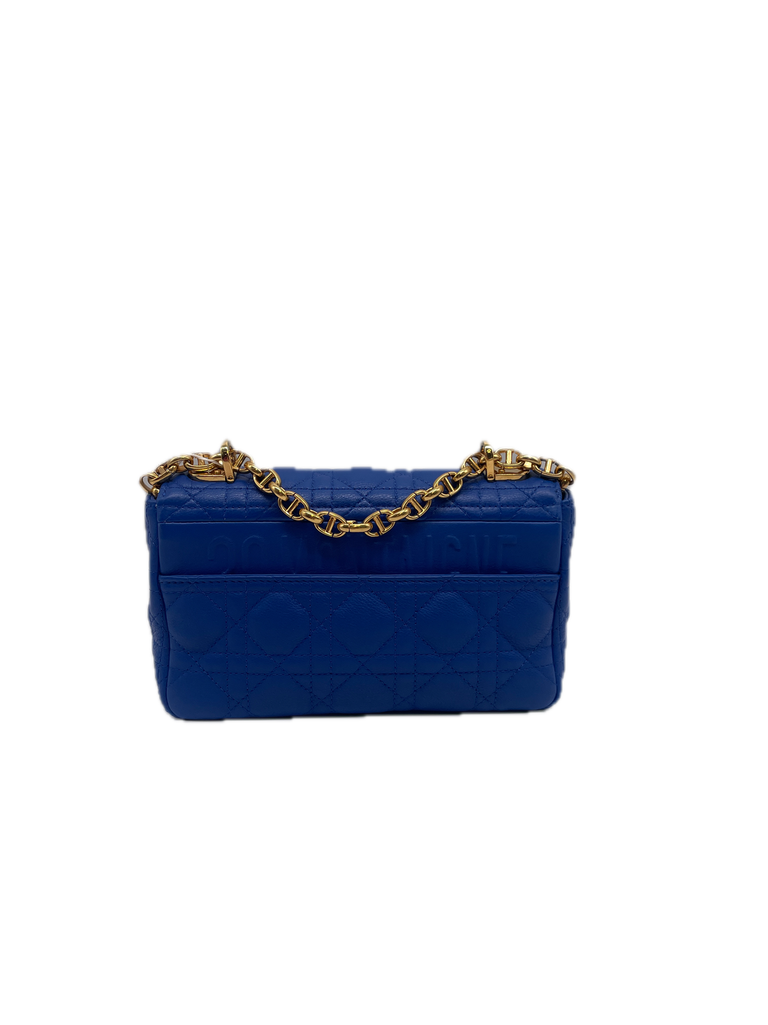 Christian Dior Blue Cannage Leather Small Caro Shoulder Bag DR257