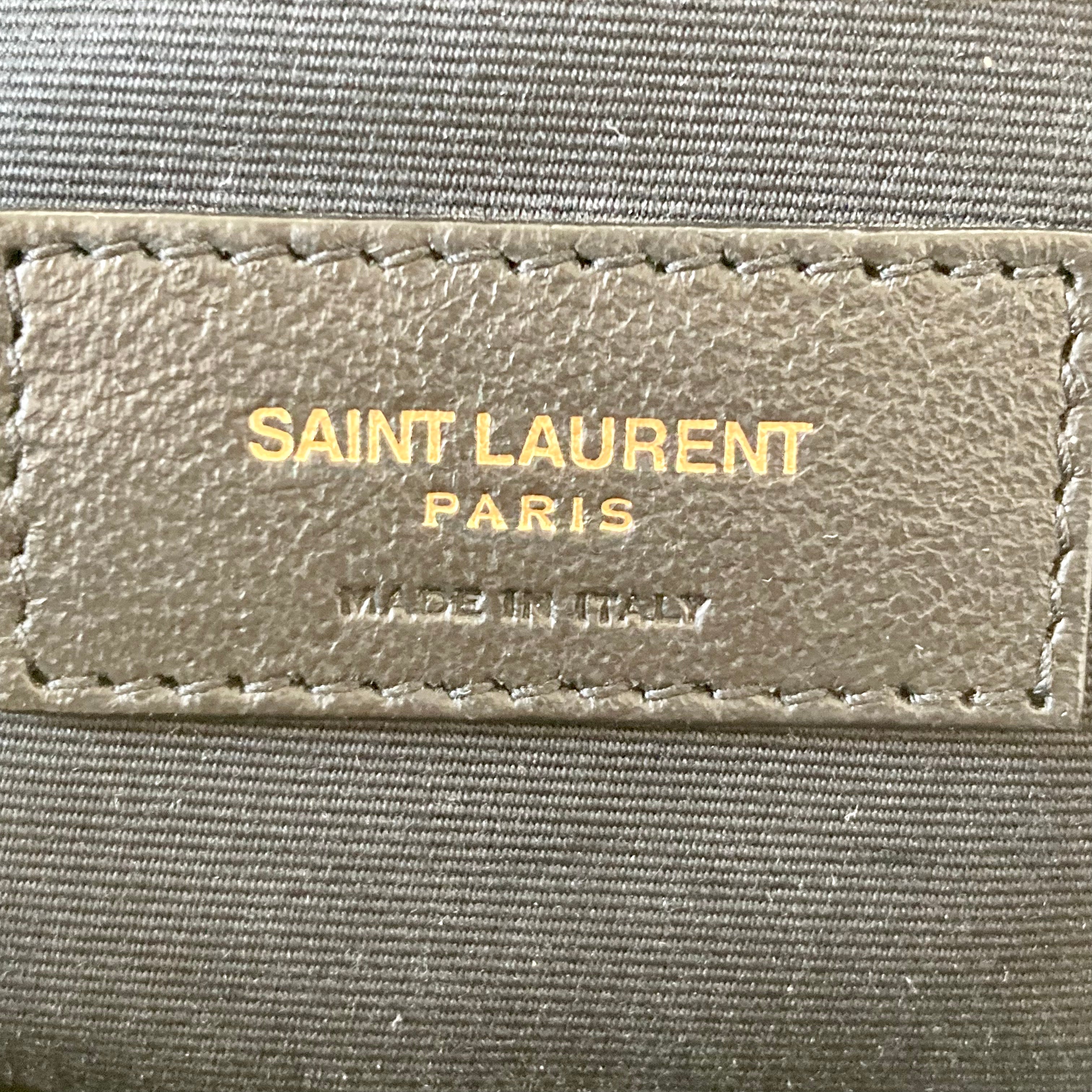 Saint Laurent Smooth Calfskin Suede Leopard Print Round Vinyle Camera Bag