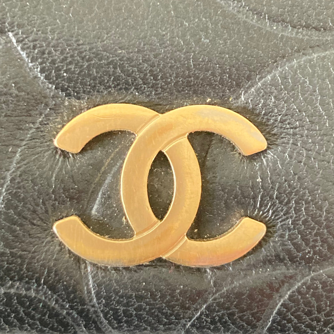 Chanel Lambskin Camellia Embossed Wallet Black