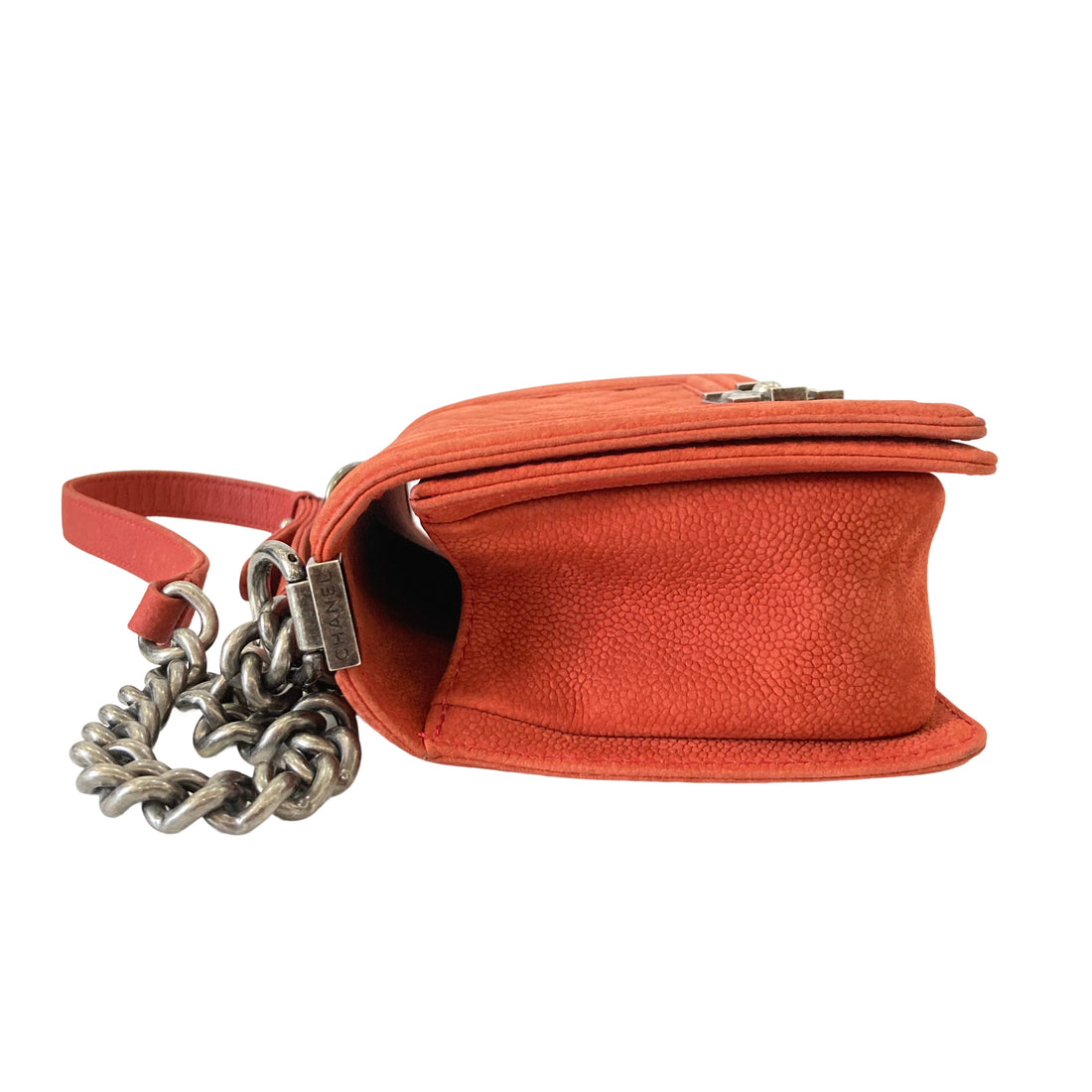 Chanel Caviar Quilted Medium Boy Flap Orange CC161