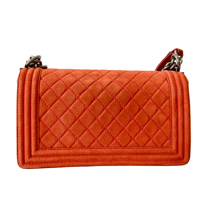Chanel Caviar Quilted Medium Boy Flap Orange CC161