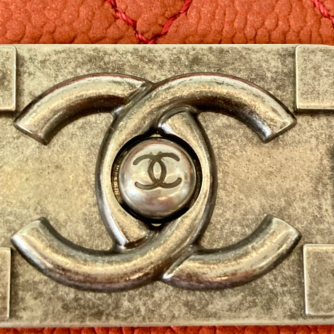 Chanel Caviar Quilted Medium Boy Flap Orange CC161