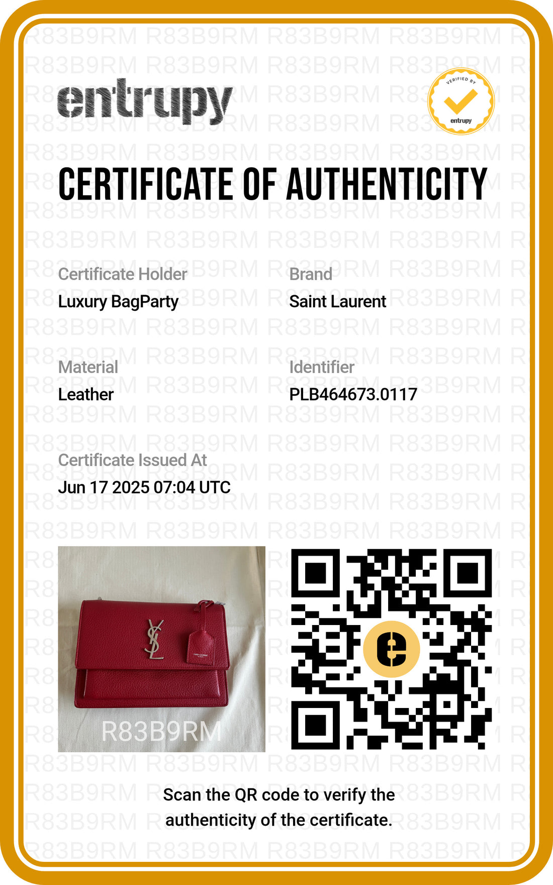 Saint Laurent Sunset Red Leather Shoulder Bag