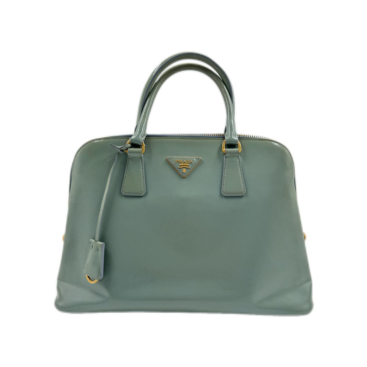 Prada Saffiano Vernice Promenade Bag blue