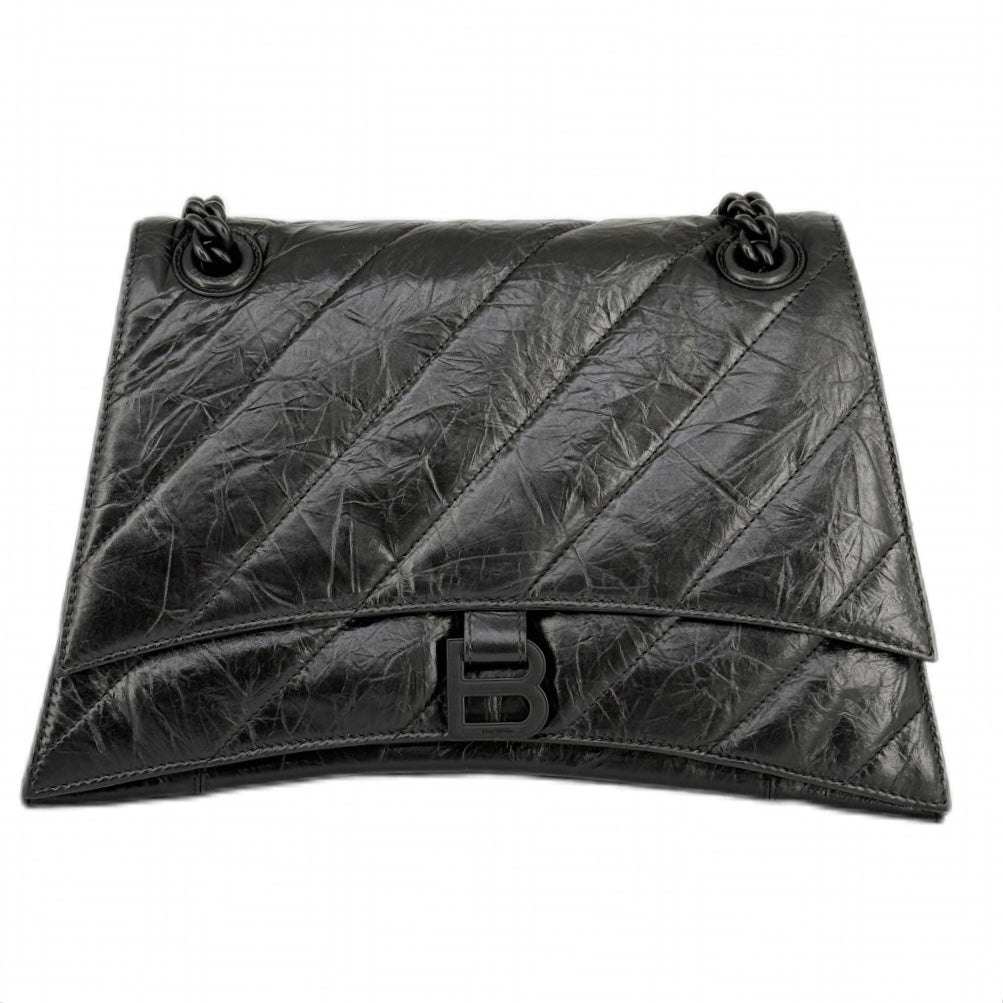 Balenciaga Women's Crush Medium Chain Bag Quilted In Black