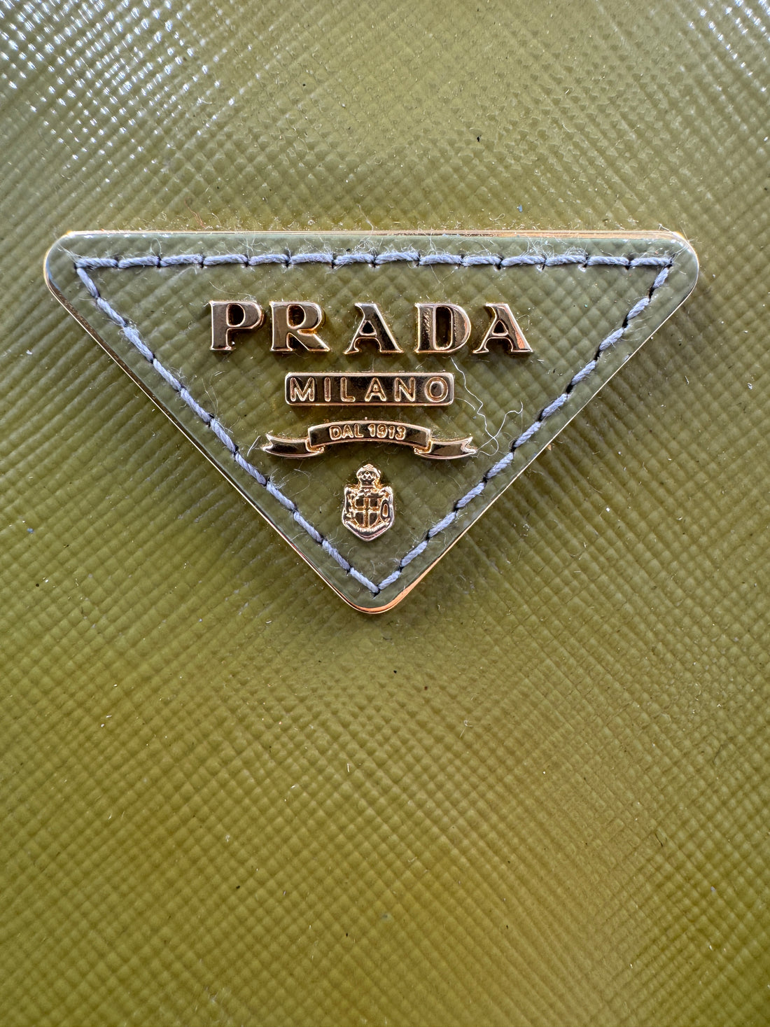 Prada Green Saffiano Vernic Leather Women's Handbag