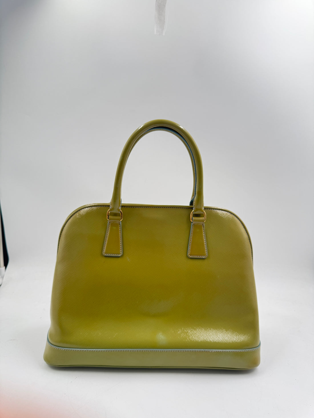 Prada Green Saffiano Vernic Leather Women's Handbag