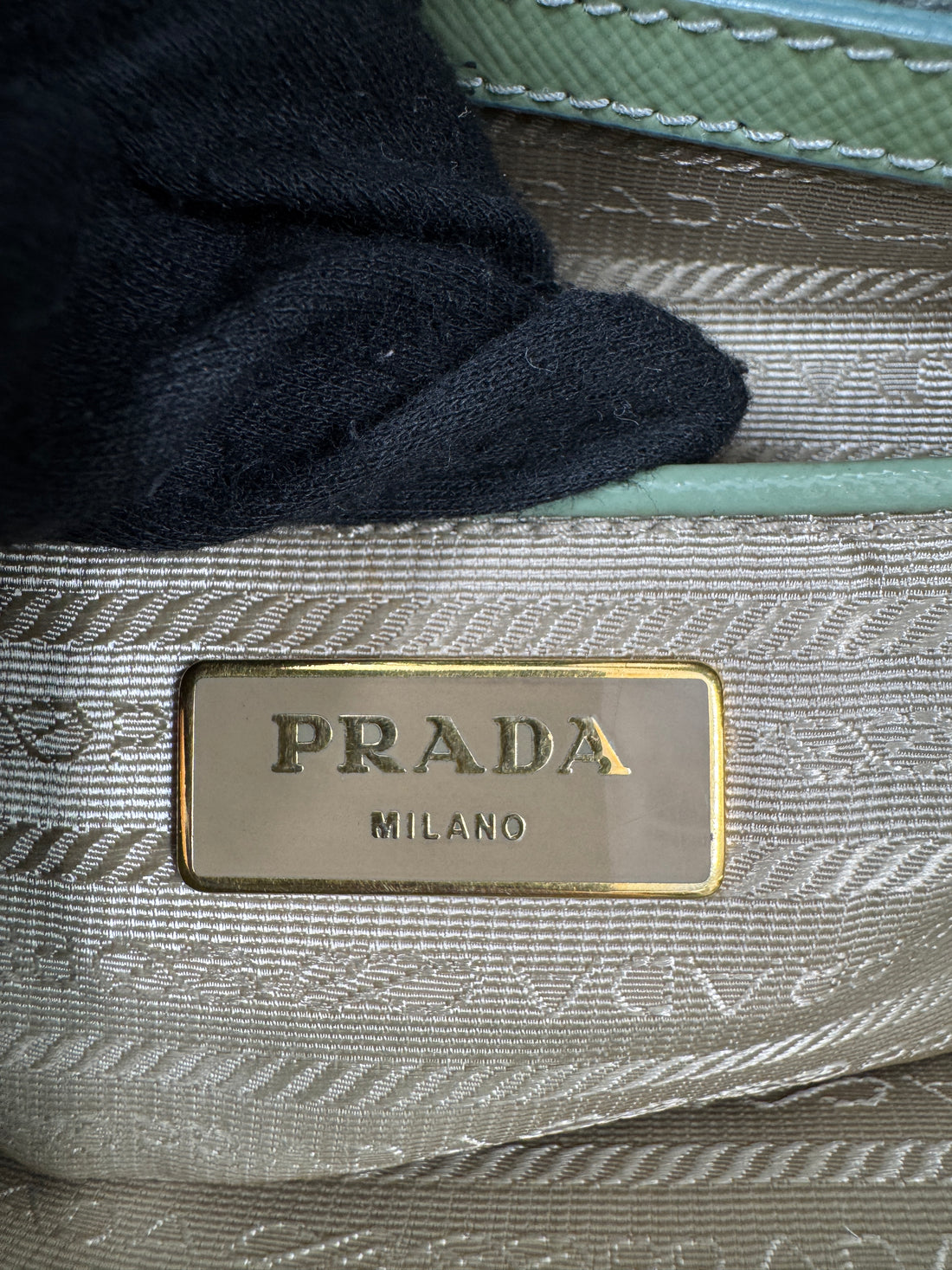 Prada Green Saffiano Vernic Leather Women's Handbag