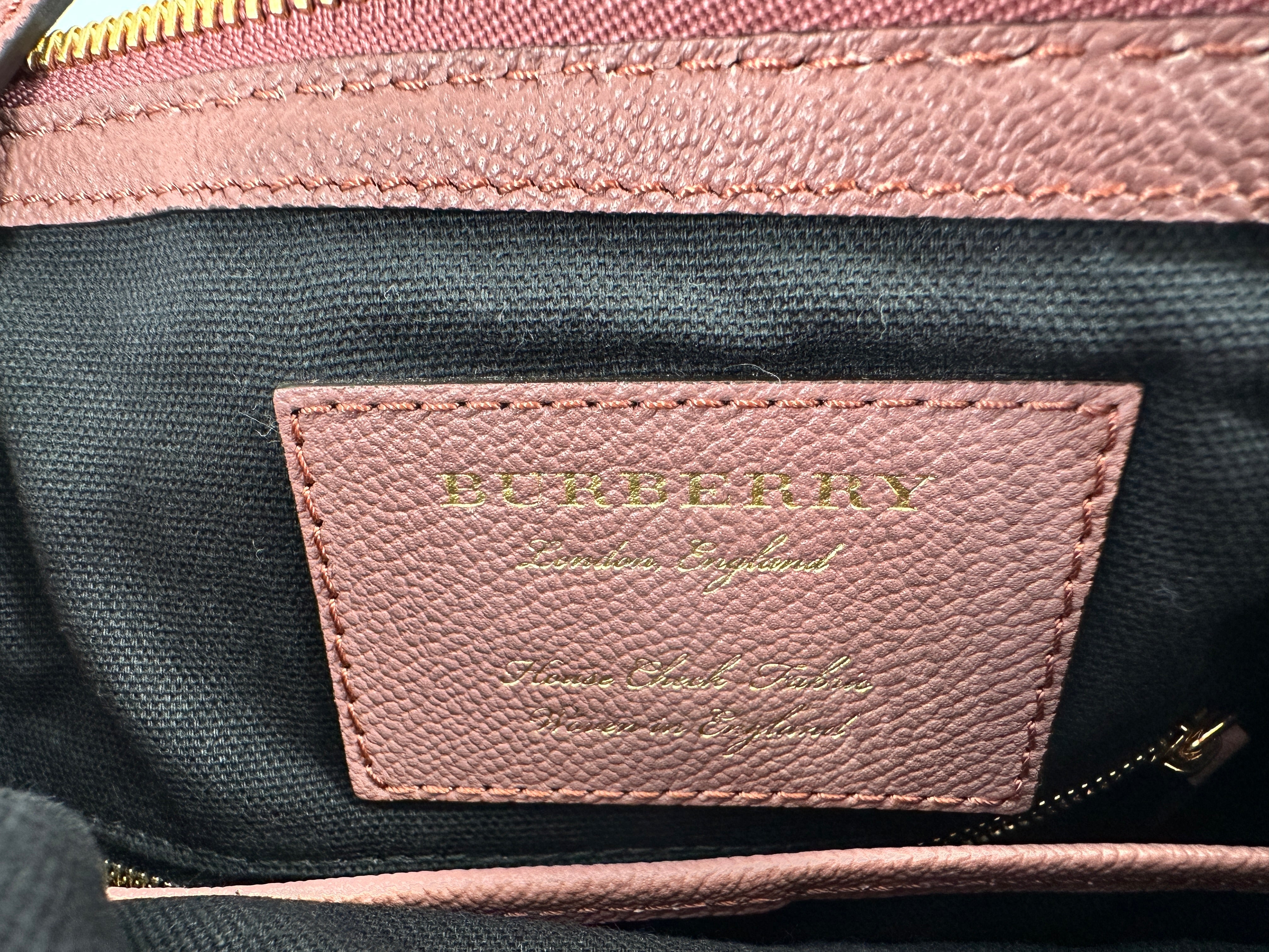 Burberry Nova Check Leather Canvas Shoulder Bag Pink