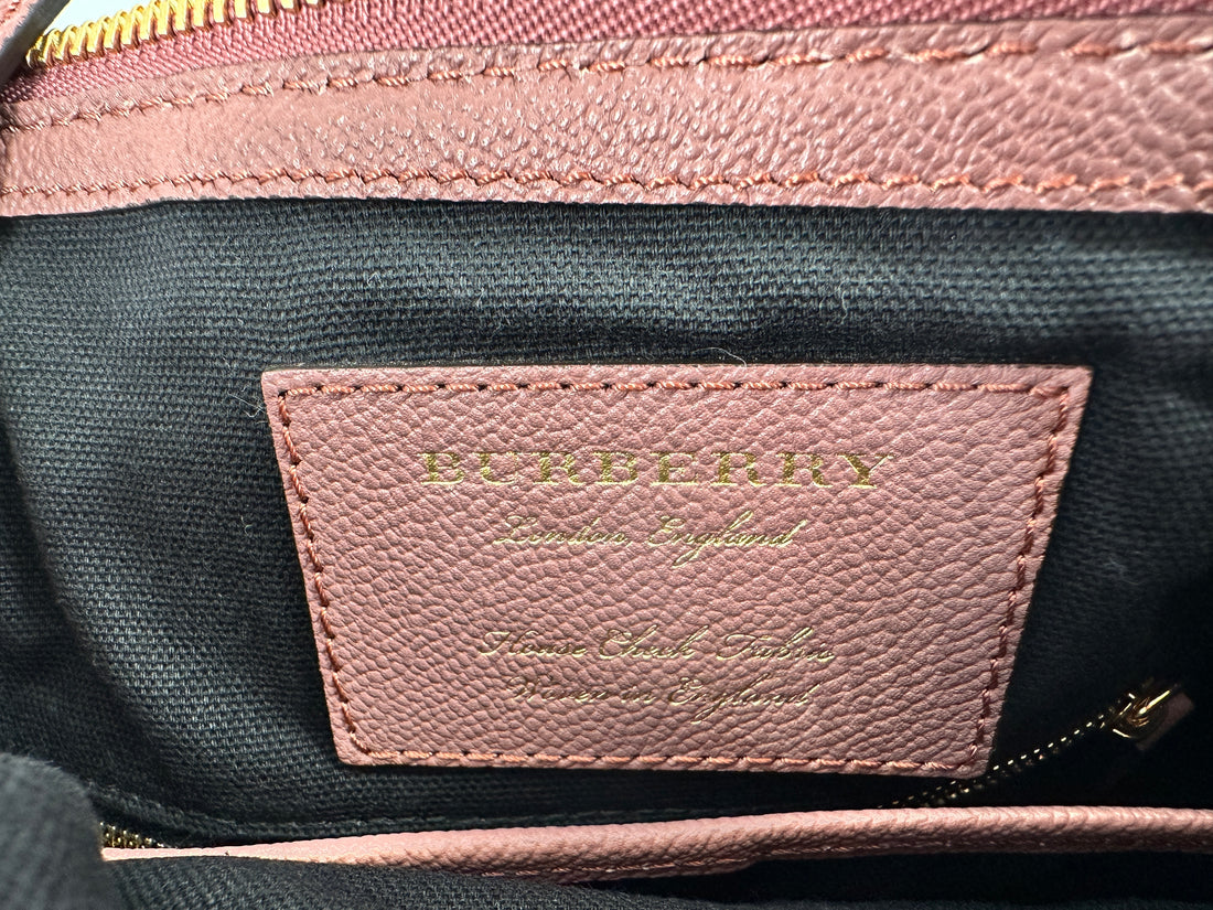 Burberry Nova Check Leather Canvas Shoulder Bag Pink