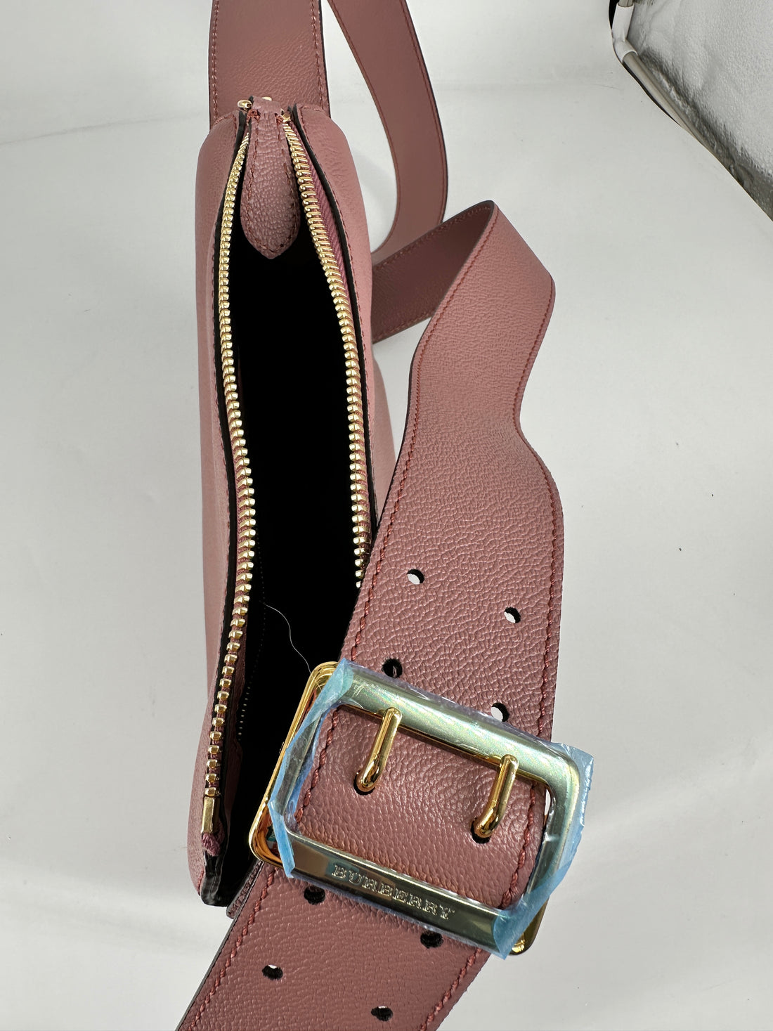 Burberry Nova Check Leather Canvas Shoulder Bag Pink