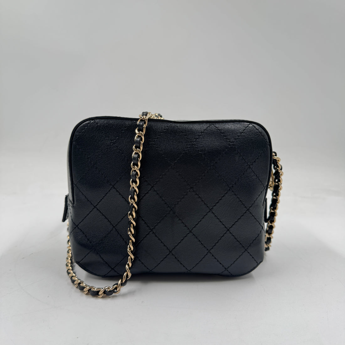 Chanel Calskin Stiched covered CC Camera Case