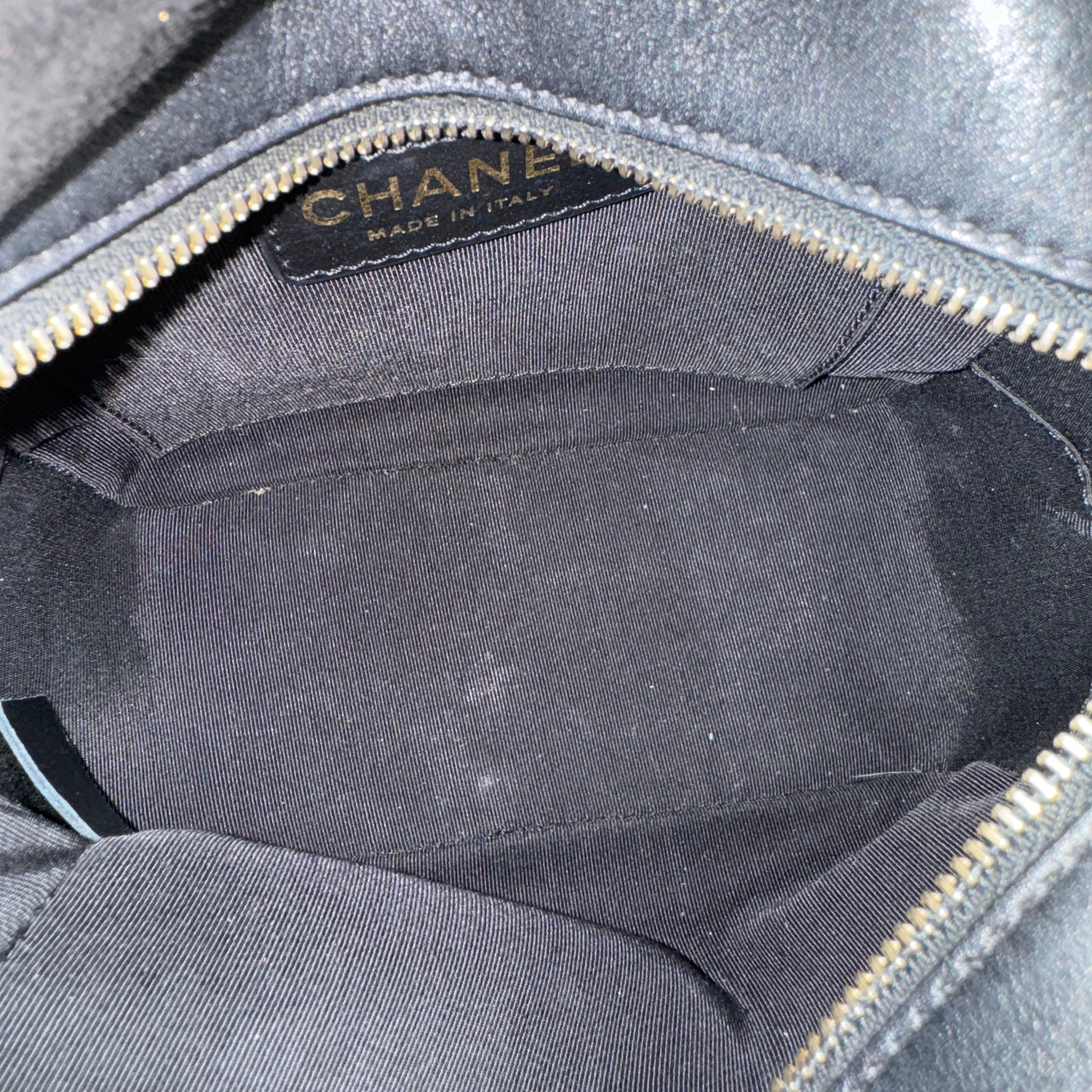 Chanel Calskin Stiched covered CC Camera Case