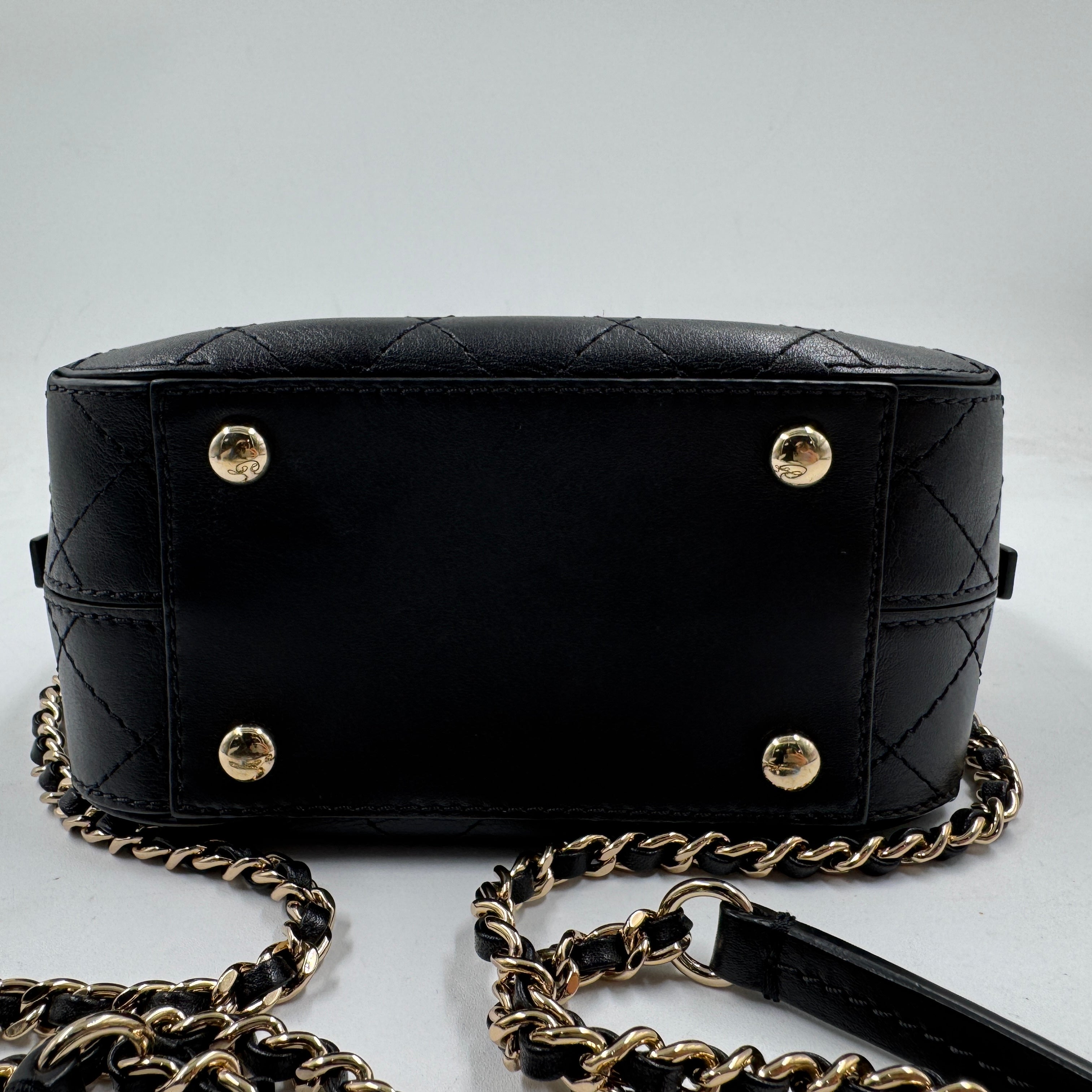 Chanel Calskin Stiched covered CC Camera Case