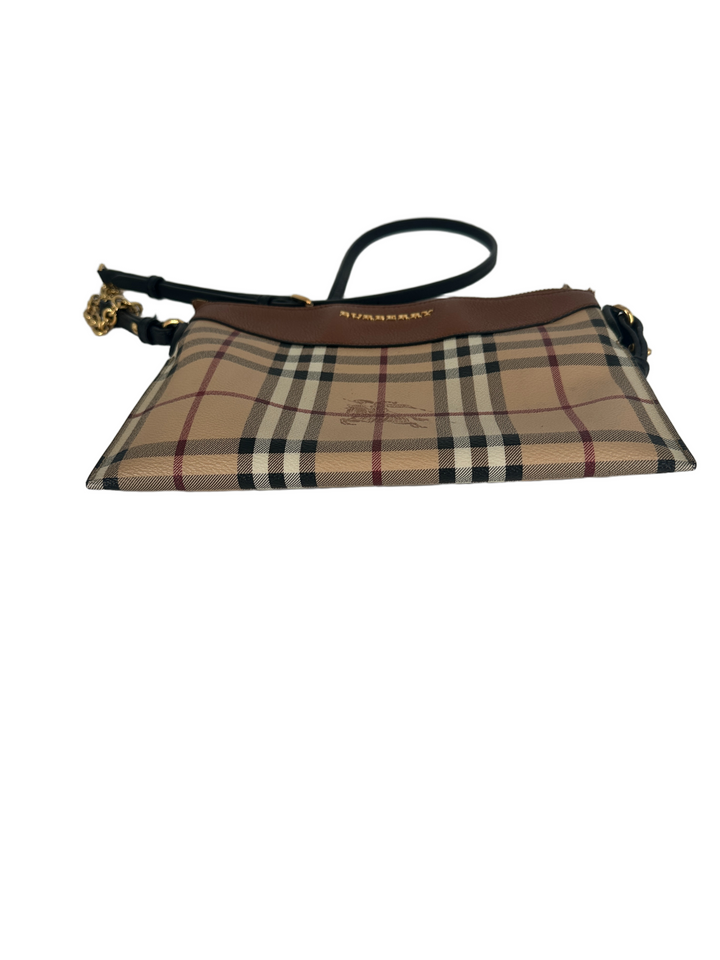 Burberry Horseferry Check and Leather Mini Shoulder Bag With Chain