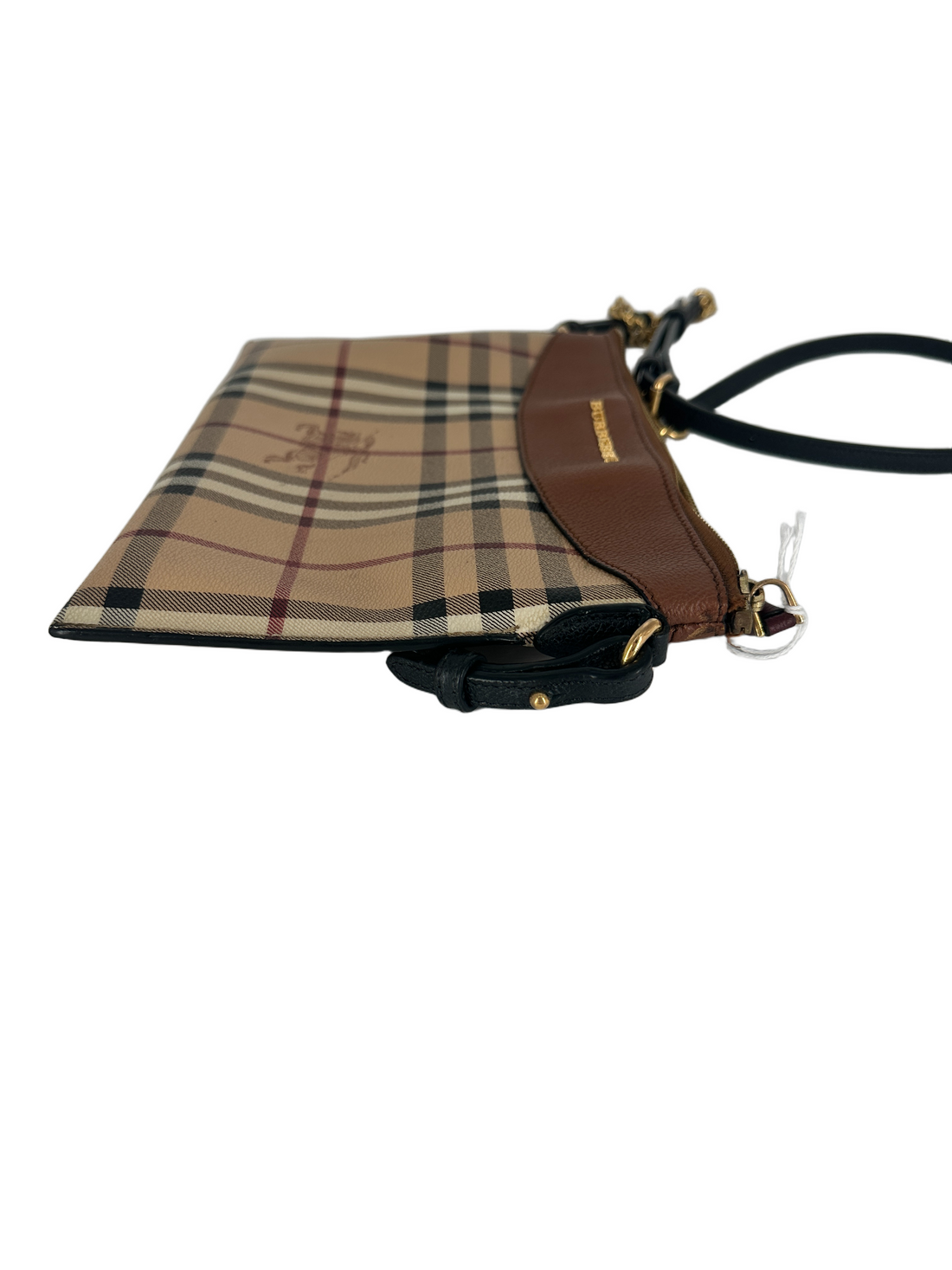 Burberry Horseferry Check and Leather Mini Shoulder Bag With Chain