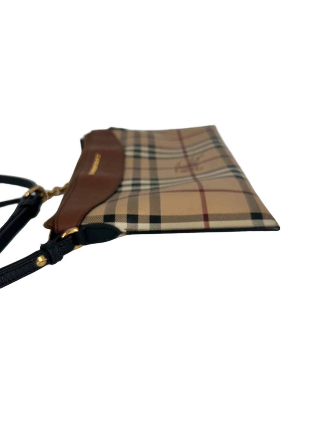 Burberry Horseferry Check and Leather Mini Shoulder Bag With Chain