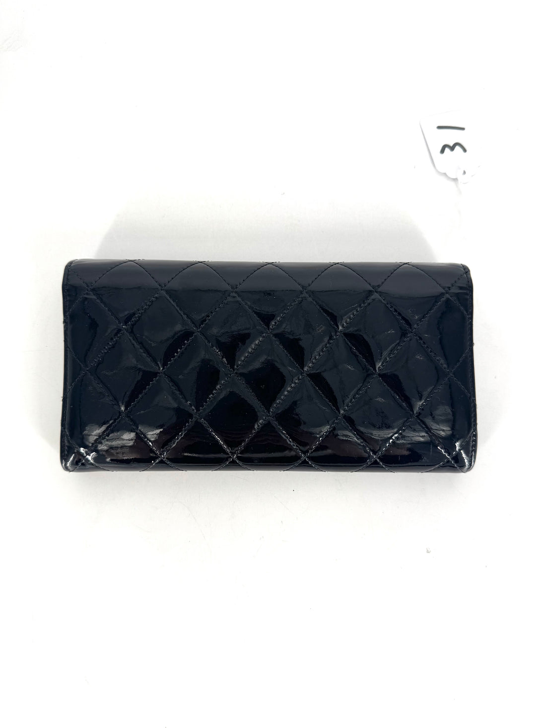 Chanel Patent Quilted Wallet Black