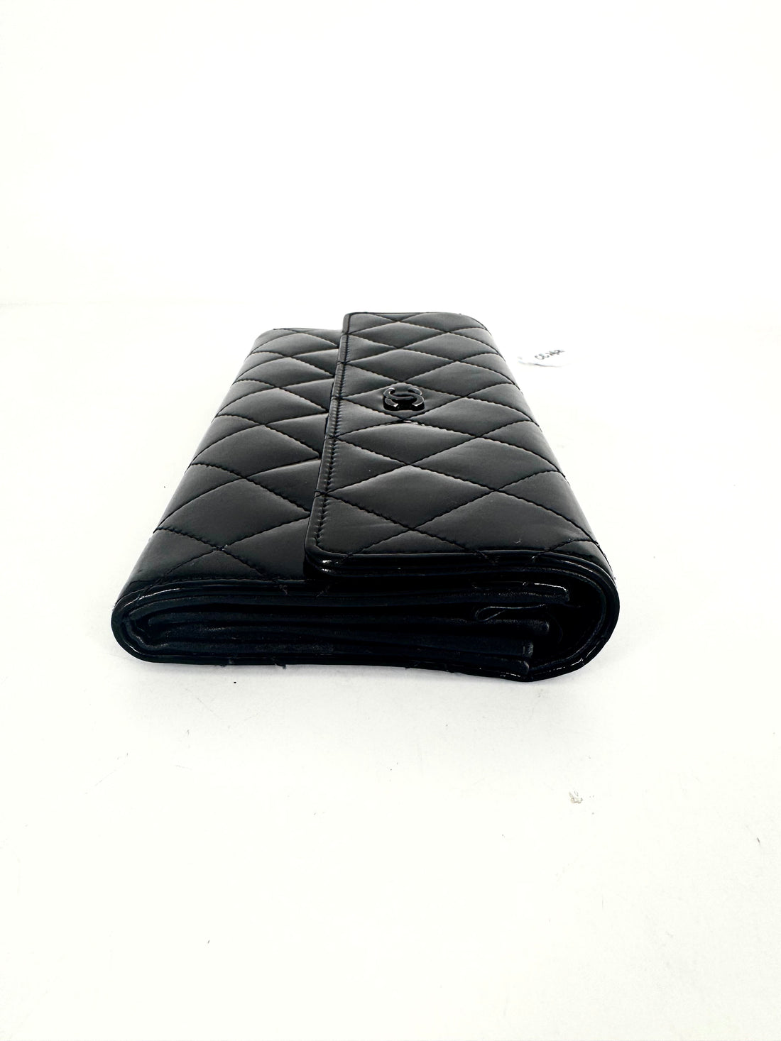 Chanel Patent Quilted Wallet Black