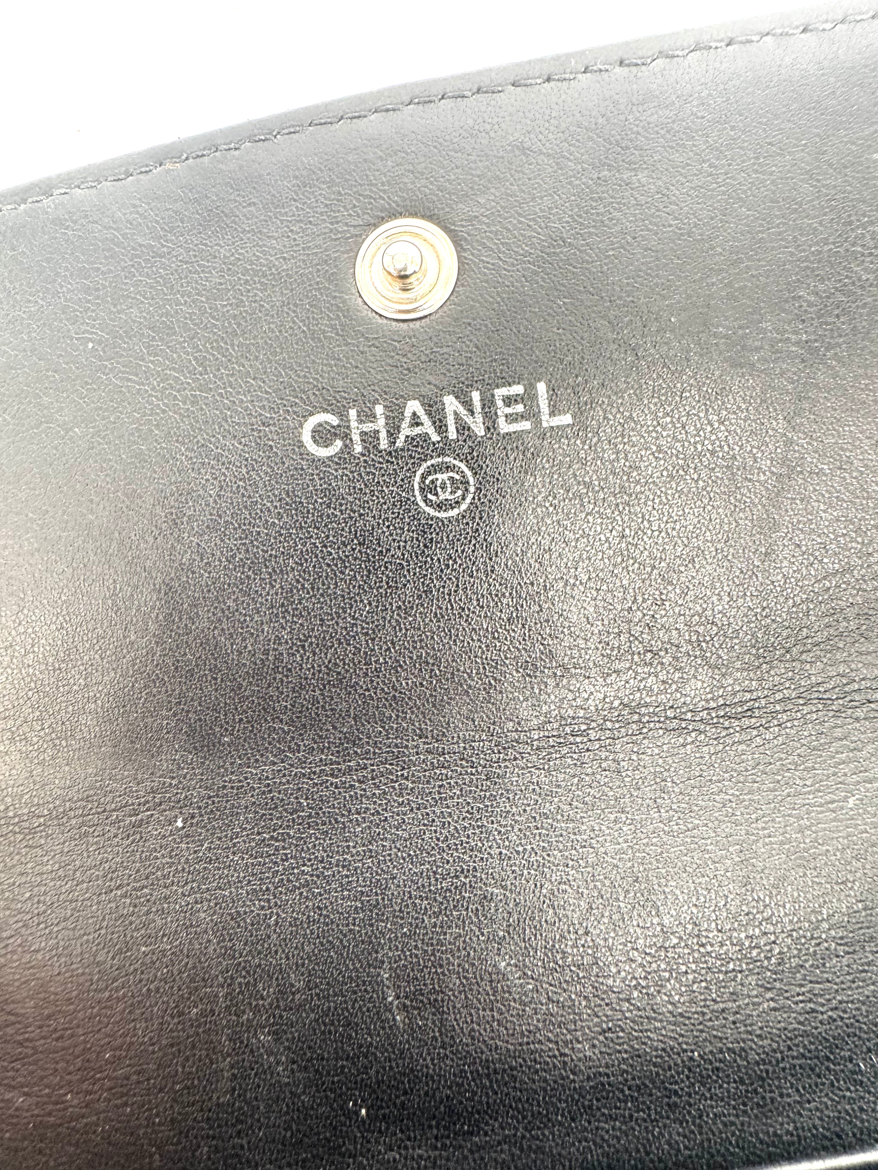 Chanel Patent Quilted Wallet Black