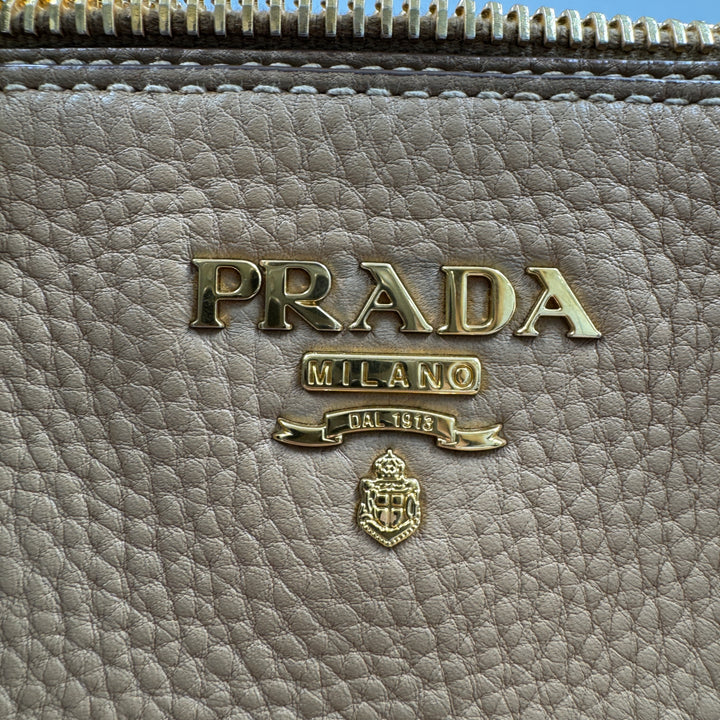 Prada Camel in leather handle bag