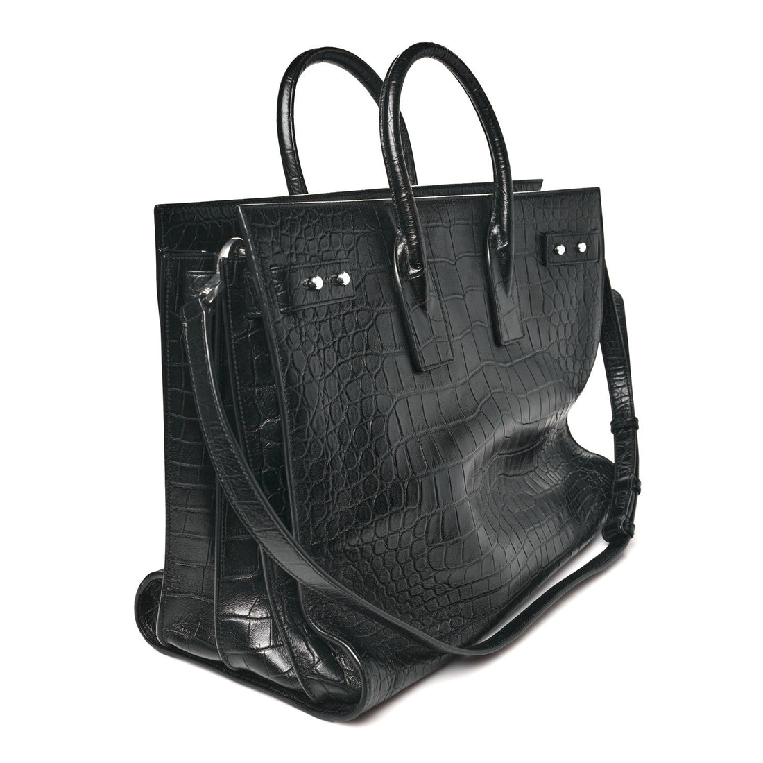 Saint Lauret Calcin Crocchie Large Couple Sac De Jour Bag LS496
