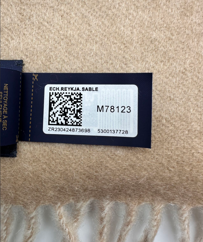 LV 100% Cashmere Oversized Printed Logo Scarf  LVS03