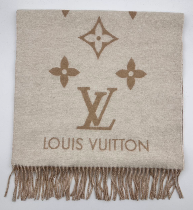 LV 100% Cashmere Oversized Printed Logo Scarf  LVS03