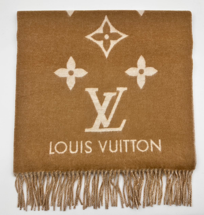 LV 100% Cashmere Oversized Printed Logo Scarf  LVS04