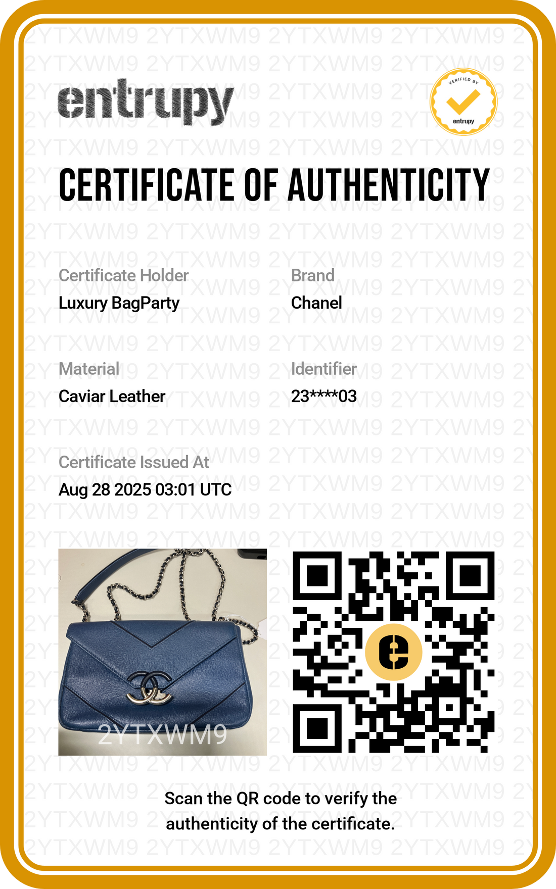 Chanel Caviar Macro Flap Bag Chevron Blue(23***03) CC361AD