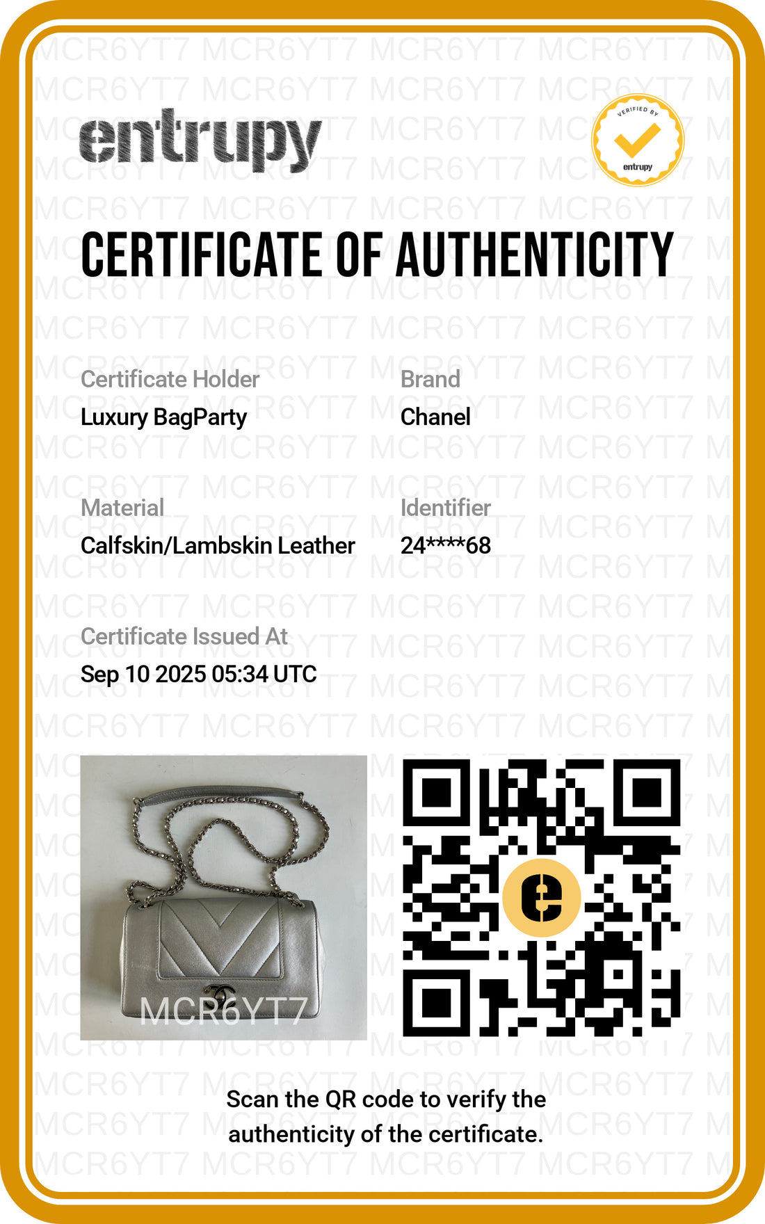 Chanel Chevron Mademoiselle Vintage Flap Shoulder Bag Silver (24***68) CC495