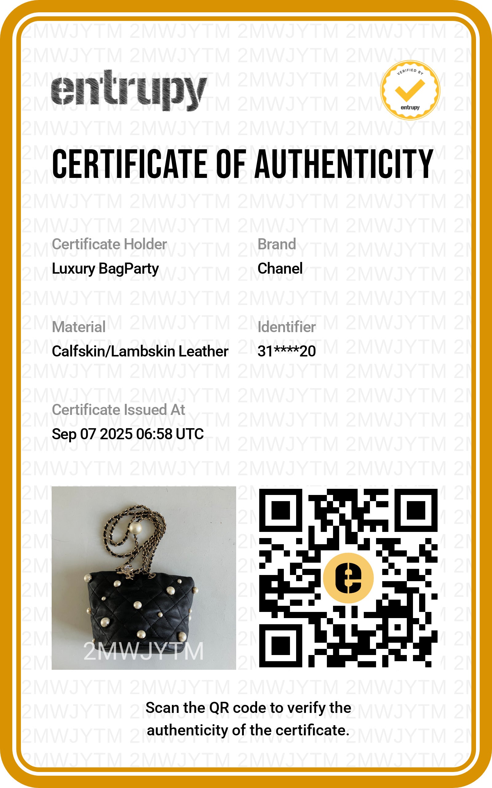 Chanel Lambskin Quilted Pearl Mini Bucket Black (31***20)cc487