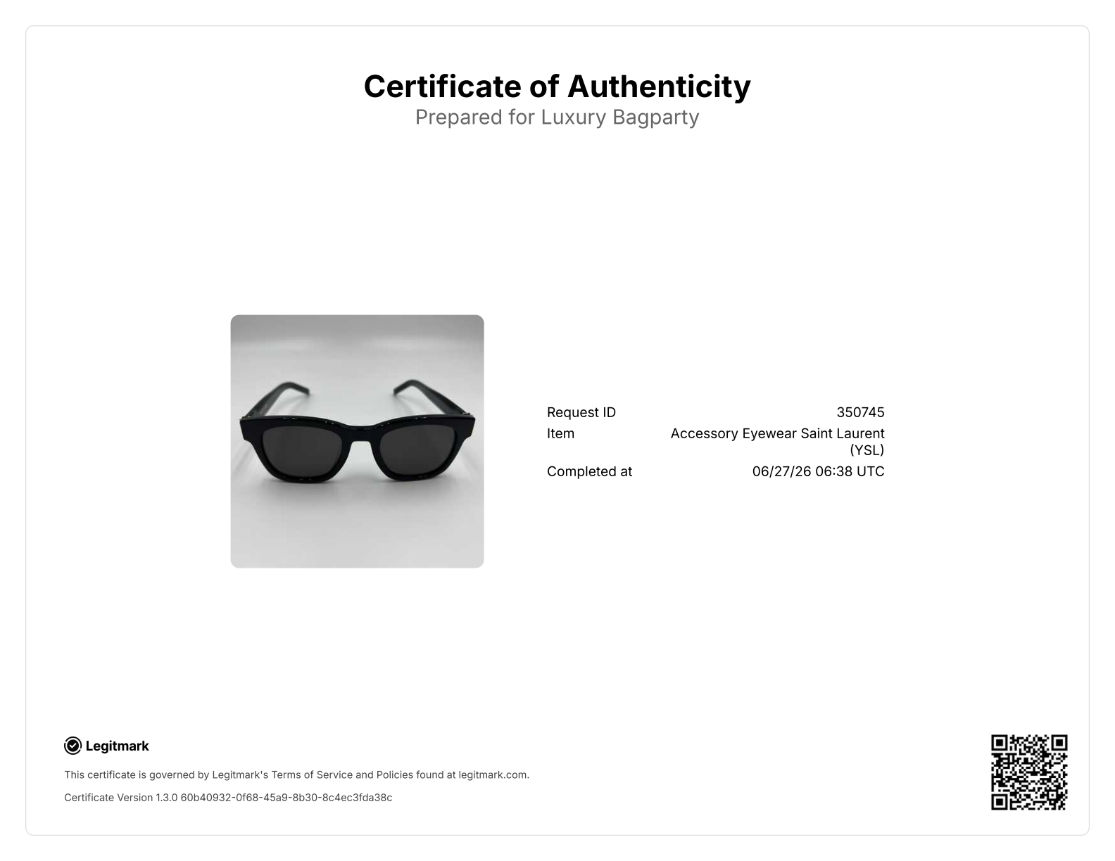 Saint Laurent Sunglasses SL M124 001 SLG02