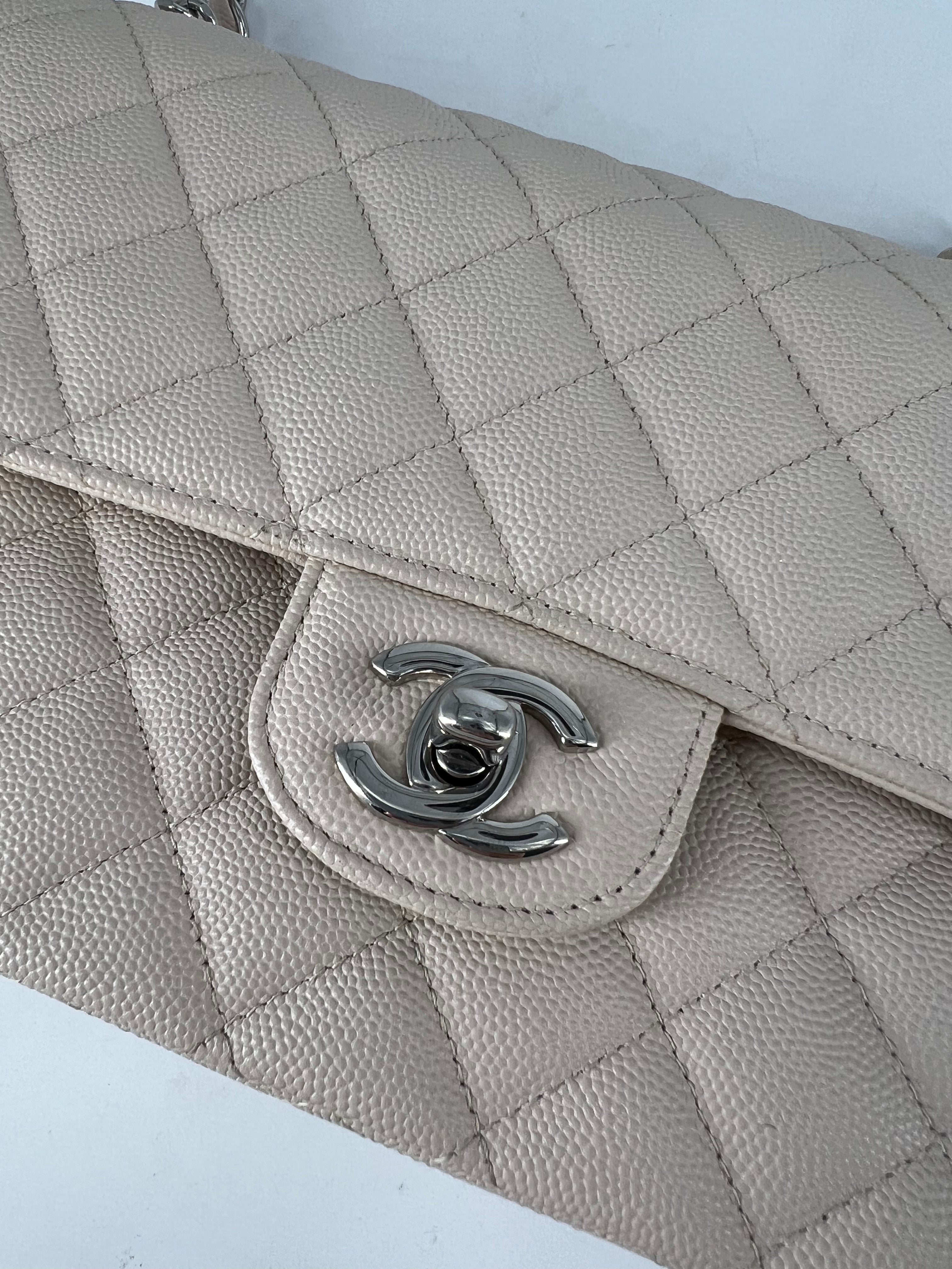 Chanel Caviar Double Flap Light Beige -25108409