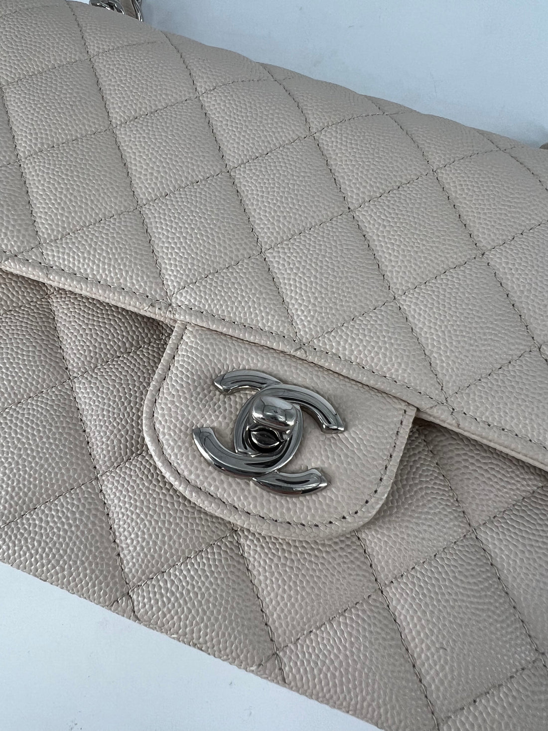 Chanel Caviar Double Flap Light Beige -25108409