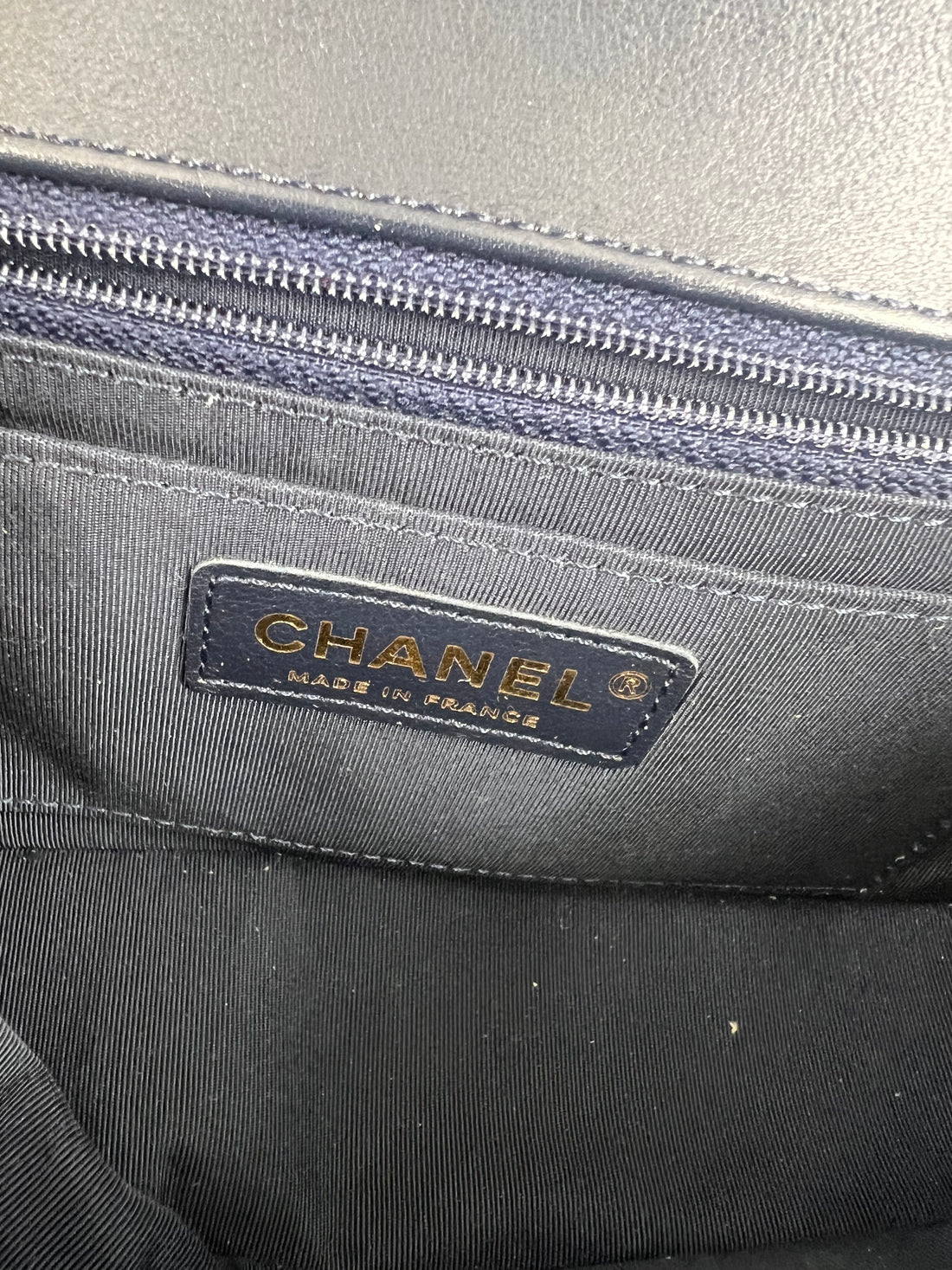 Chanel Calfskin Chevron Quilted Small Statement Flap Blue