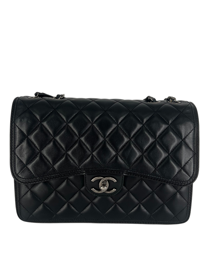 Chanel Lambskin Quilted Large Citizen Zip Flap Black