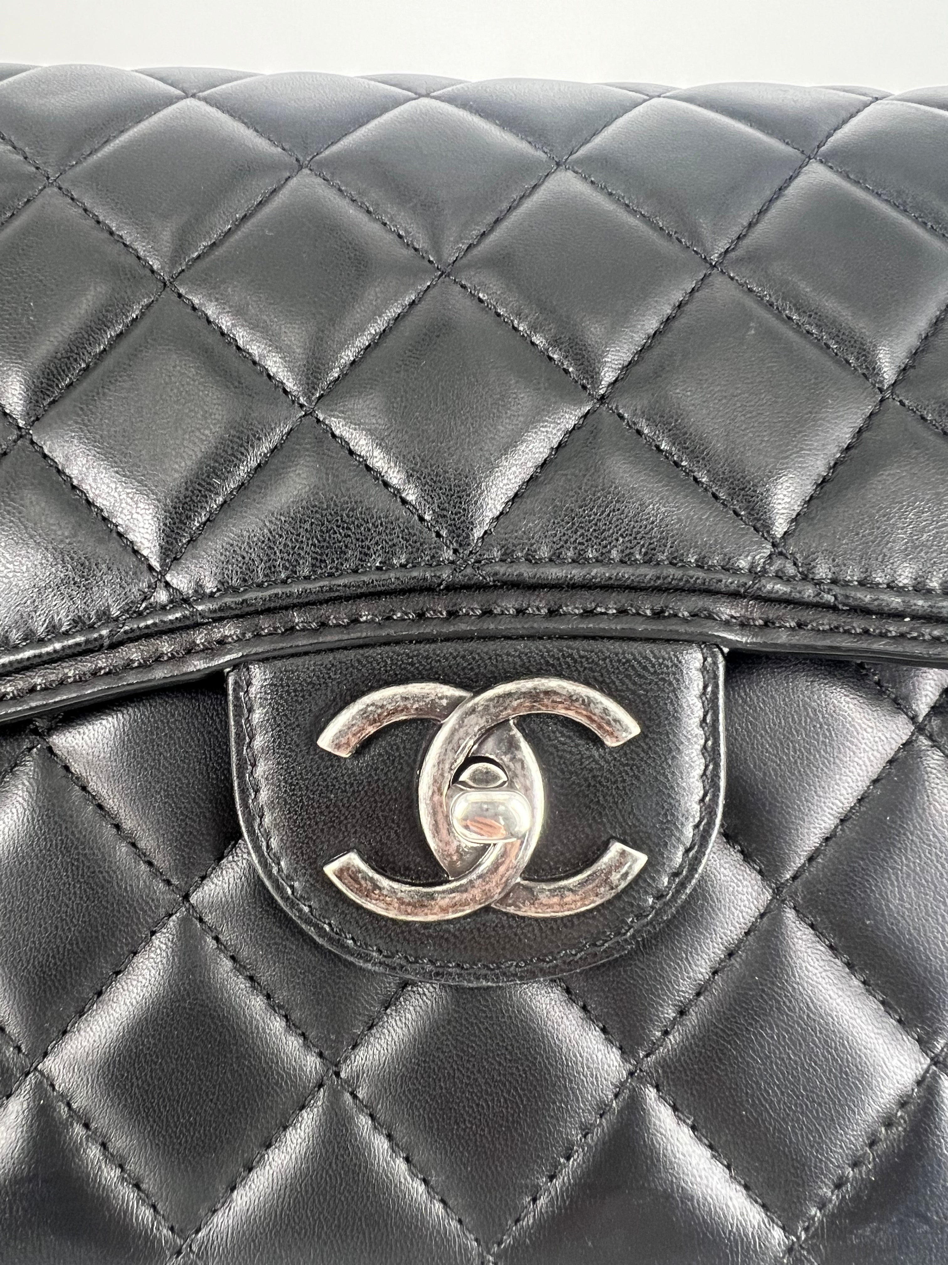 Chanel Lambskin Quilted Large Citizen Zip Flap Black