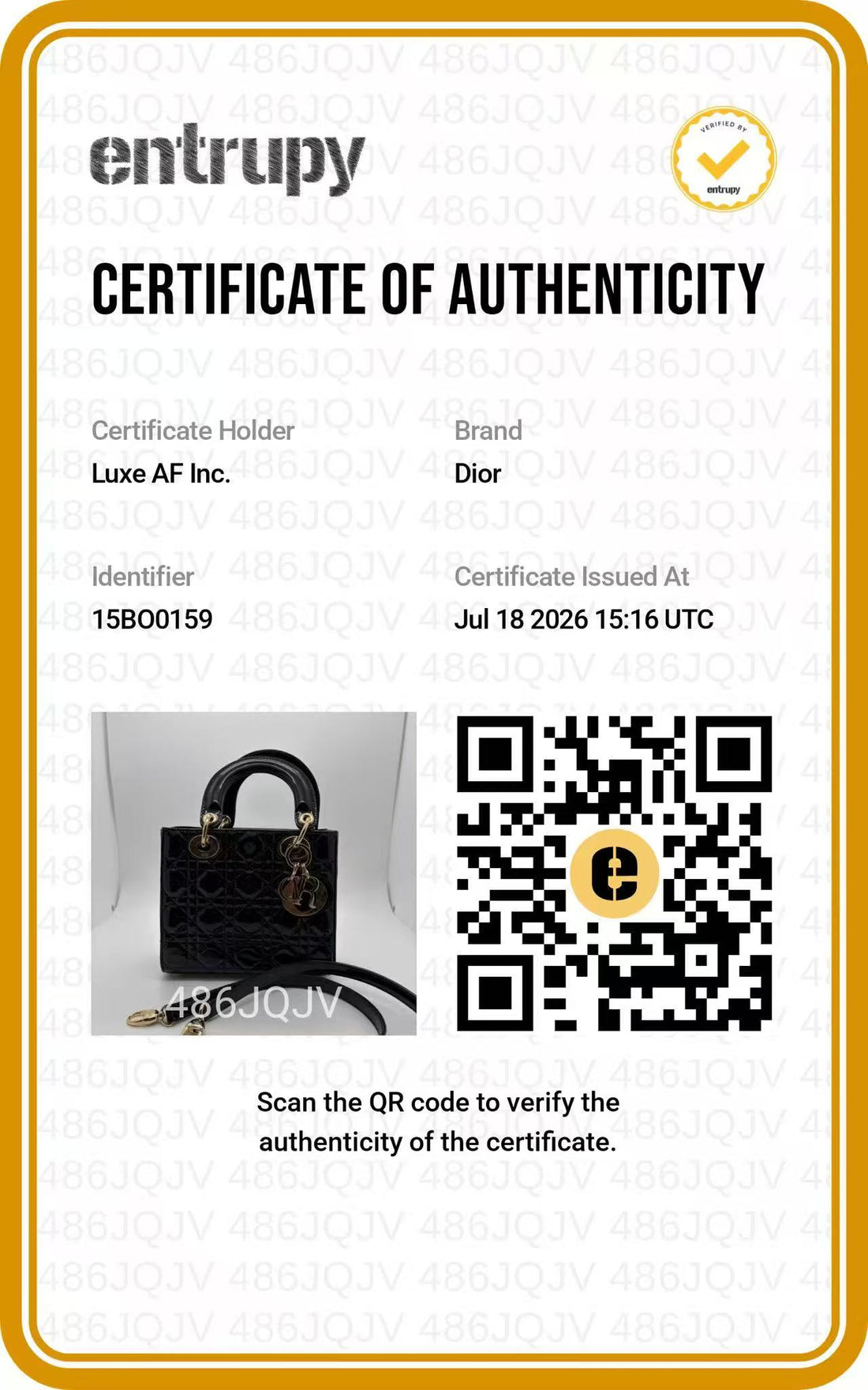 Christian Dior Lady Dior Black Cannage Patent Leather Handle Bag DR953