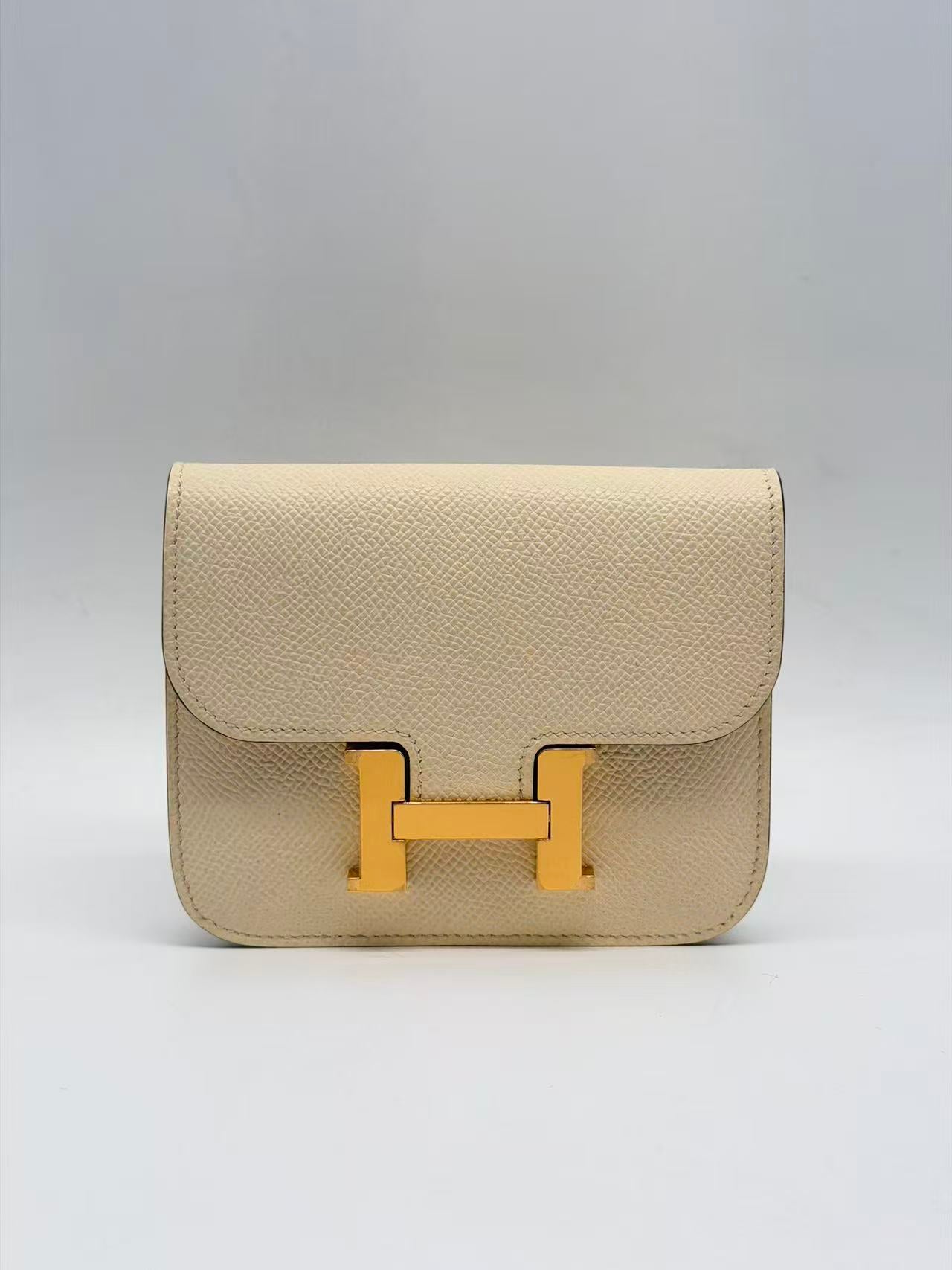 Hermes Epsom Slim Constance White/Gold with Box HR47