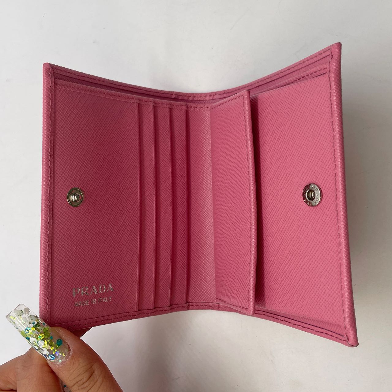 Prada Saffiano Leather Card Holder Pink PRCHC