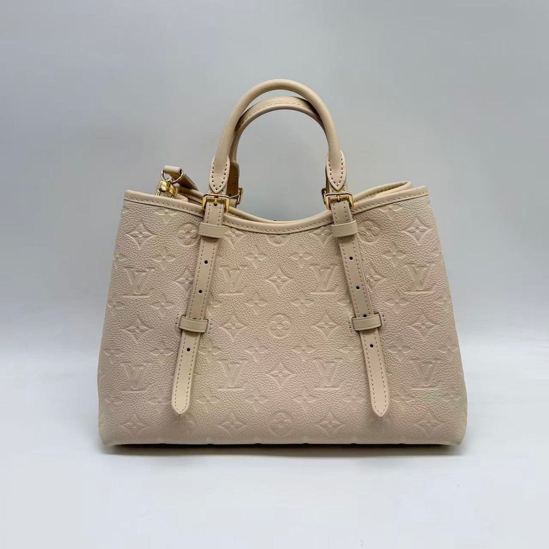 Louis Vuitton Babylone Tote Creme Monogram Empreinte Leather PM LV1603