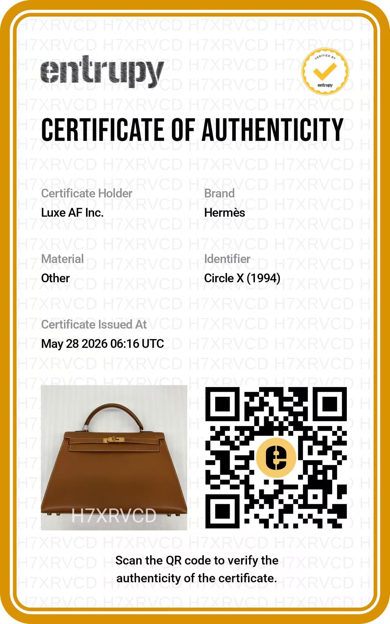 Hermes Kelly32 Brown Leather Top Handle Bag With Gold Hardware HR121