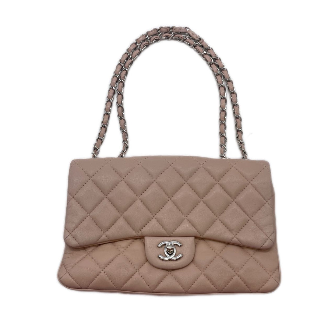 Chanel Quilted Lambskin Classic Flap Pink (19***38) CC522