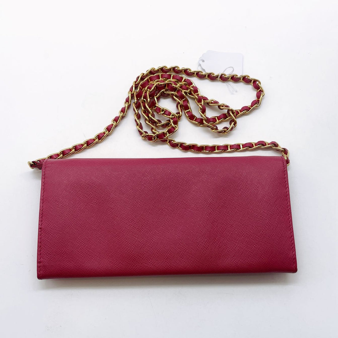 Prada Saffiano Leather Wallet On Chain Pink PR117