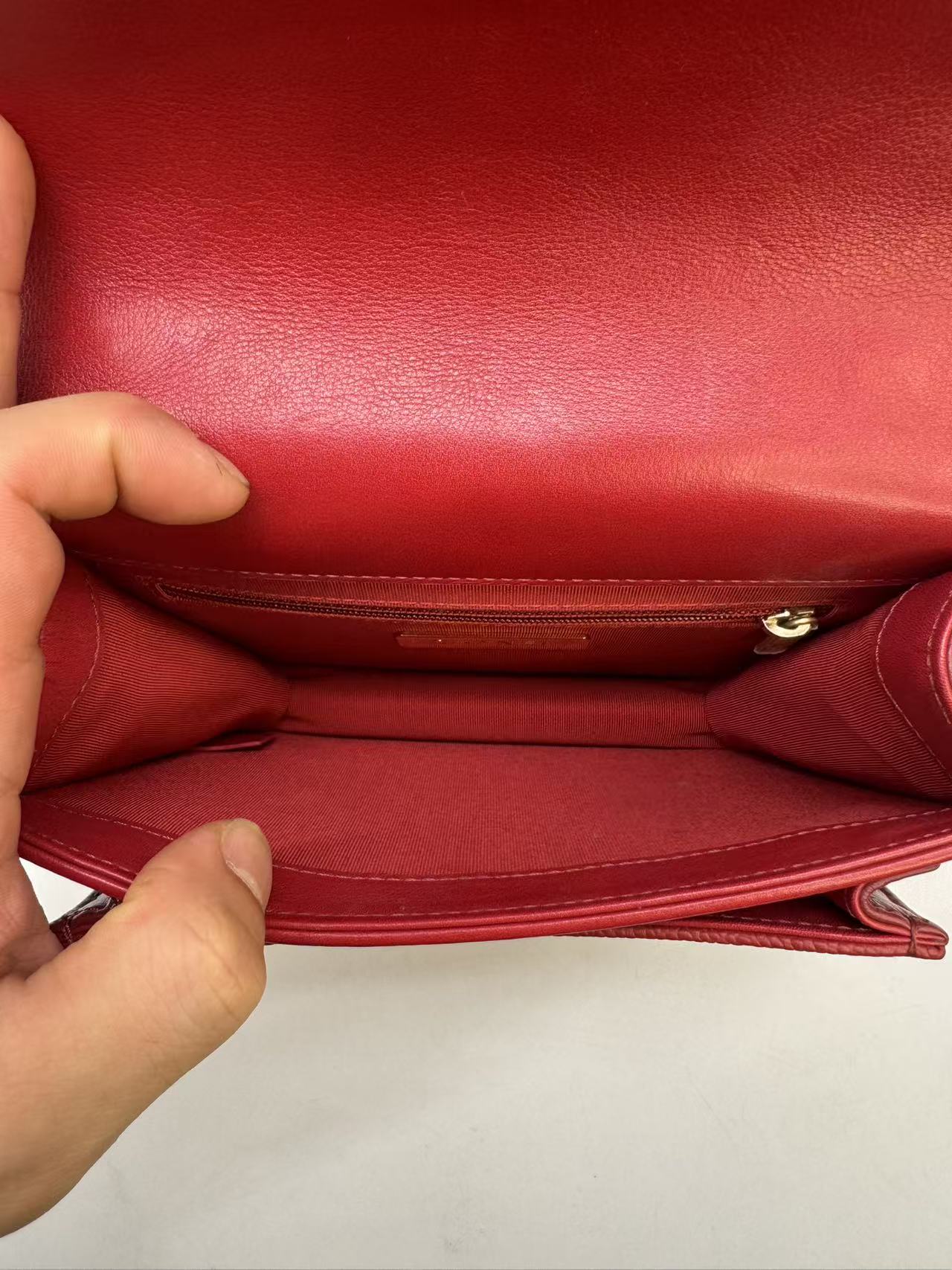 Chanel calfskin leather small flap bag (28***61) CC882