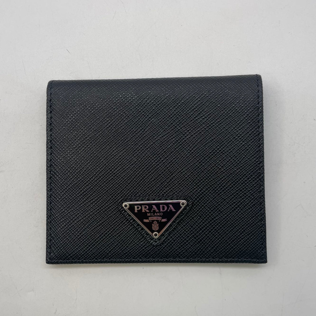 Prada Silver Logo Plaque folder Small Wallet PRCHB